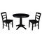 International Concepts Round 36 in Round Top Pedestal Table, with 2 Madrid Chairs, Black, 36 in W, 36 in L, 28.9 in H K46-36RT-27B-C2-2 - alternate 1